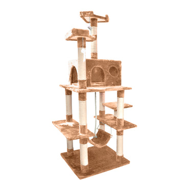 Cat Scratching Post Tree Gym House Condo Furniture Scratcher Pole Brown 183cm PaWz